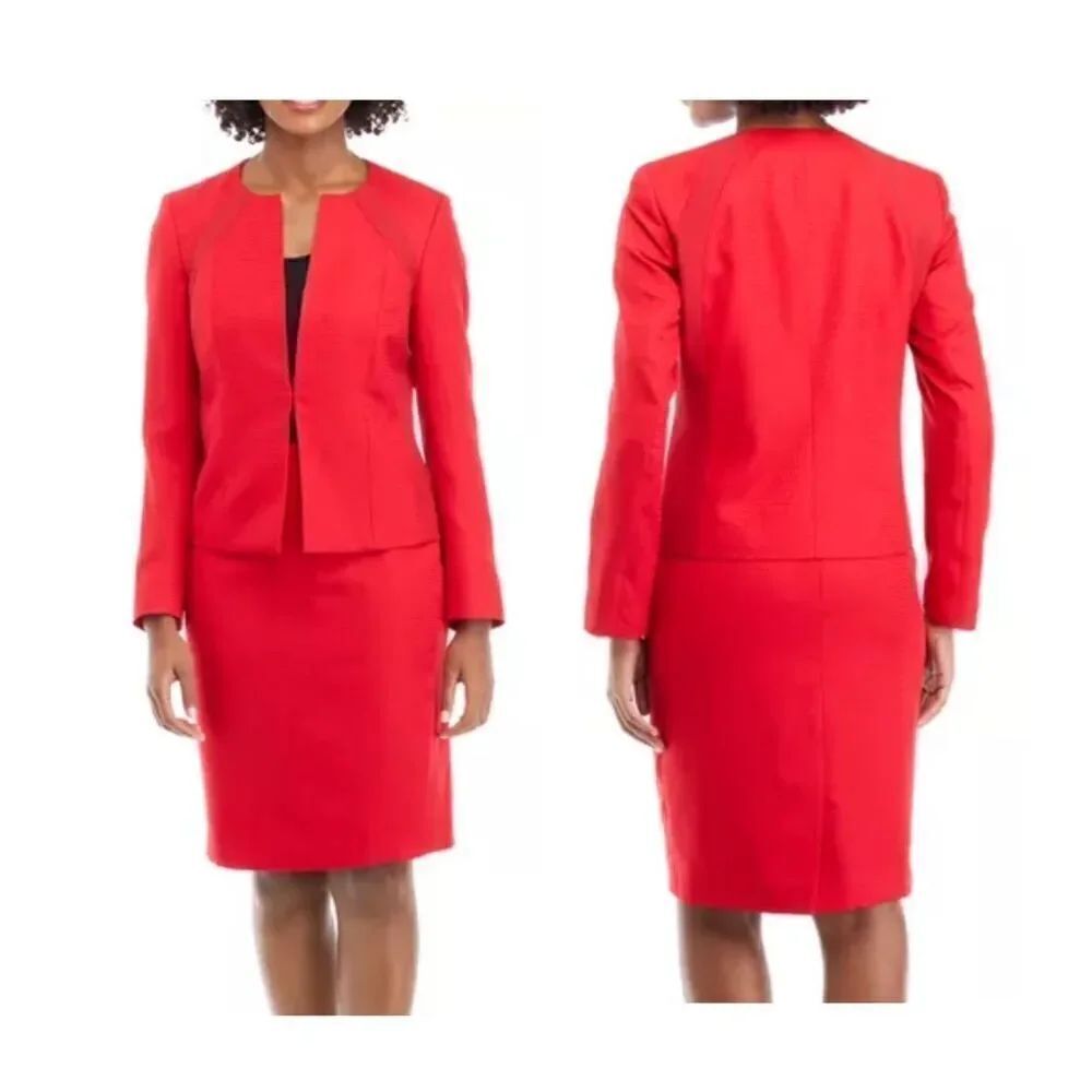 LE SUIT Women's Houndstooth Pencil Skirt Suit